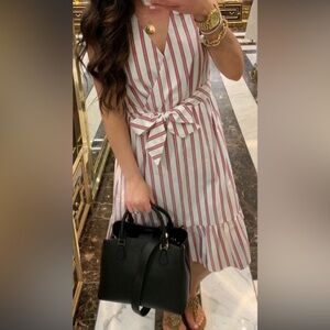 Draper James Stripe Faux Wrap Tank Dress Size 4